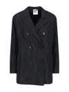 Aspesi Double-breasted Blazer Notched Lapels In Black