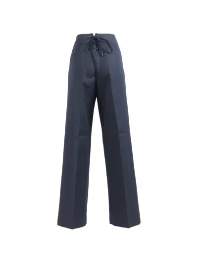 Aspesi Lace-up Trousers In Blue