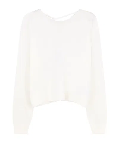 Aspesi Lace-up Detail Sweater In White