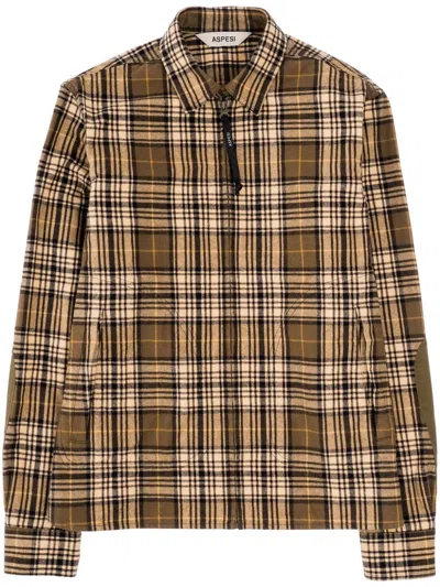 Aspesi Zip Shirt Jacket In Neutrals