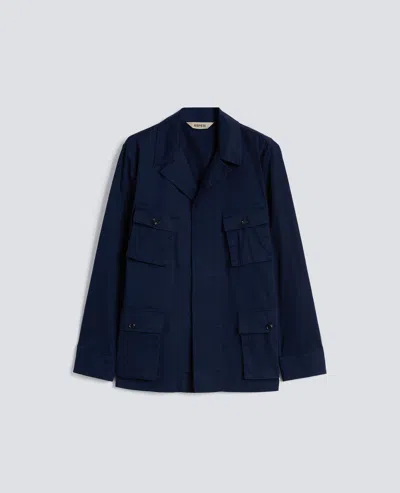 Aspesi Laos Jacket In Extra Fine Cotton In Blue