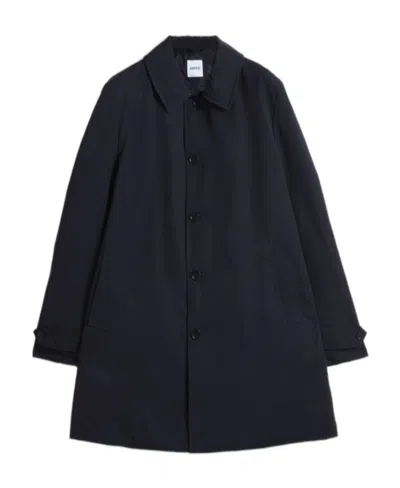 Aspesi Lapel Long-sleeved Coat In Black