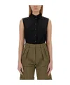 Aspesi Sleeveless Silk Blend Shirt In Multicolor