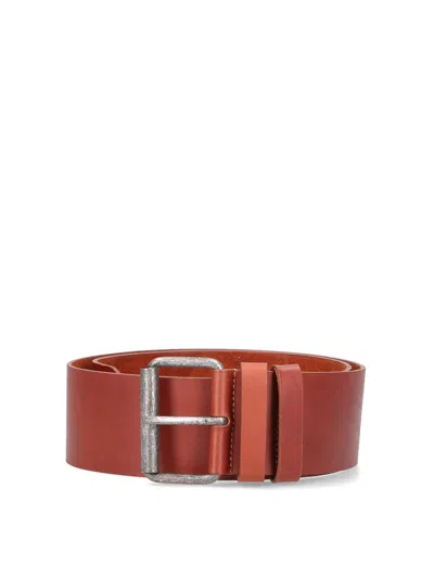 Aspesi Leather Belt In Brown
