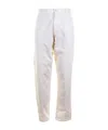 Aspesi Leather Belt Loop Casual Pants In White