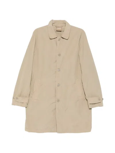 Aspesi Lemon Button-up Water-repellent Coat In Brown