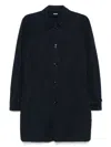Aspesi Single-breasted Cotton-blend Coat In Blue
