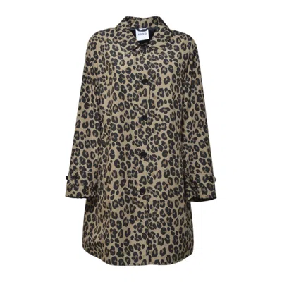 Aspesi Lemonade Beige Animal Print Raincoat