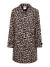 Aspesi Leopard-print Single-breasted Coat In Marrón