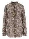 Aspesi Leopard-print Button-front Shirt In Brown