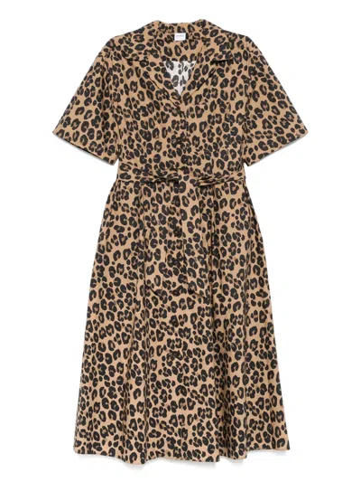 ASPESI LEOPARD-PRINT MIDI DRESS