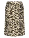 Aspesi Animal Print High-waisted Knee Length Midi Skirt In Multi