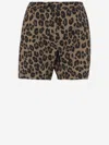 Aspesi Leopard Print Nylon Shorts