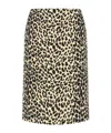 Aspesi Animal Print High-waisted Knee Length Midi Skirt In Black