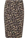 Aspesi Animal Print Cotton Midi Skirt In Neutrals