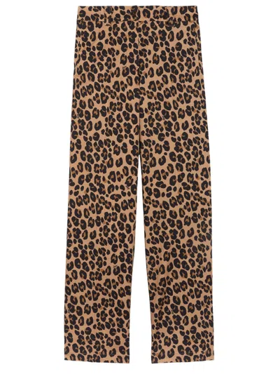 Aspesi Leopard Print Stretch Cotton Trousers