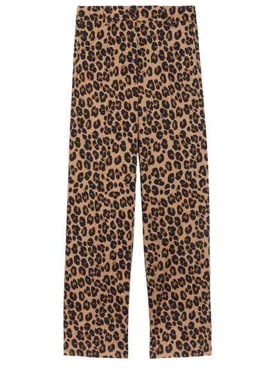 ASPESI LEOPARD PRINT STRETCH COTTON PANTS
