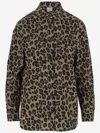Aspesi Leopard Print Stretch Cotton Shirt In Leopard Print
