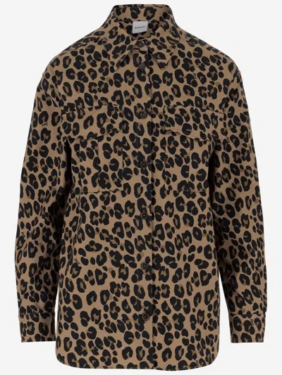 ASPESI LEOPARD PRINT STRETCH COTTON SHIRT
