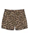 Aspesi Bermuda In Popeline Con Stampa Leopardo - Maculato In Brown