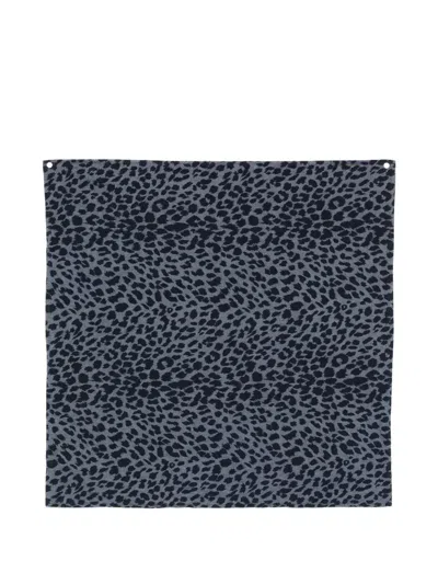 Aspesi Leopard-pattern Scarf In Blue