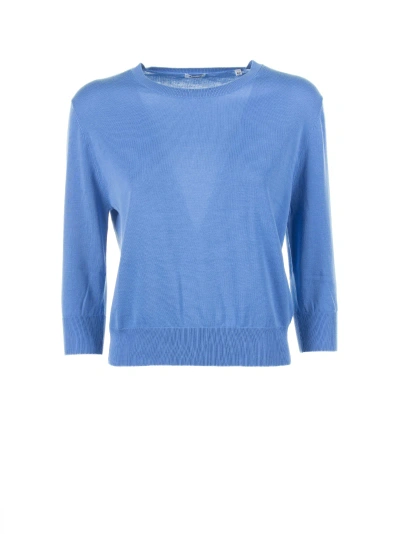 Aspesi Light Blue Shirt With 3/4 Sleeves In Lavanda