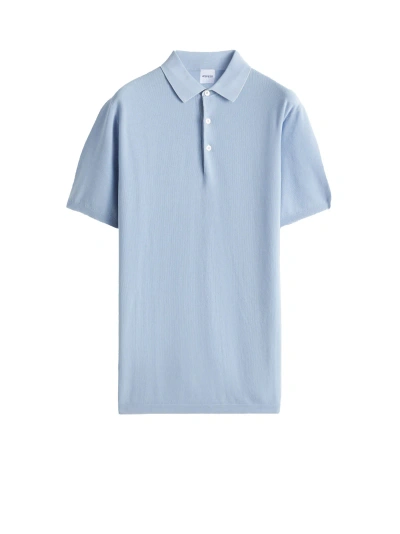 Aspesi Light Blue Short-sleeved Polo Shirt In Azzurro