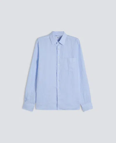 Aspesi Pointed Collar Long-sleeved Shirt In Blue