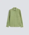 Aspesi Light Linen Shirt With Pocket In Green