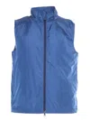 Aspesi Lightweight Blue Protective Vest With High Collar In Blue