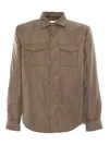 Aspesi Lightweight Button-up Shirt With Two Chest Pockets In Brown