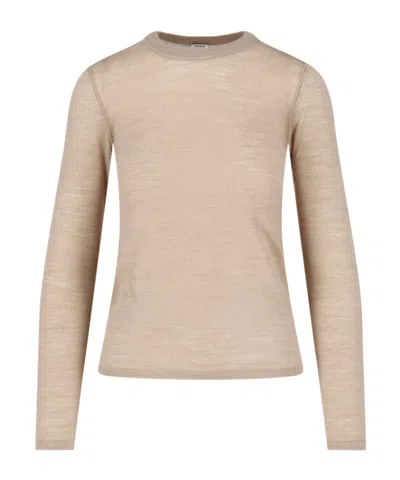 Aspesi Crewneck Top Long Sleeves Round Neck In Neutral