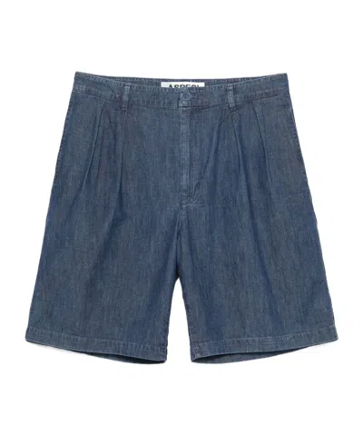 Aspesi Lightweight Denim Bermuda Shorts In Blue