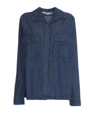 Aspesi Lightweight Denim Shirt In Blue