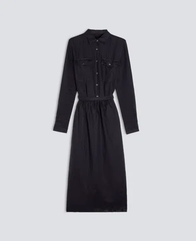 Aspesi Lightweight Garment-dyed Linen Dress - Aa Capsule Collection In Blue