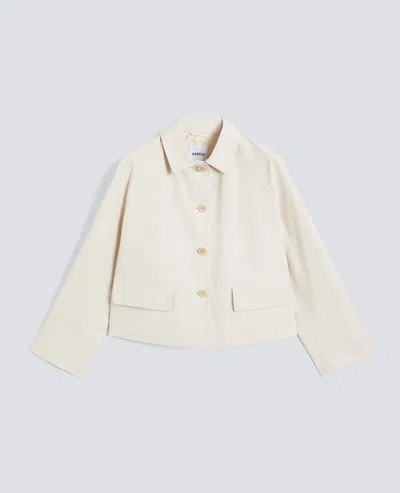 Aspesi Lined Jacket Made Of Polyester Cotton Canvas In White