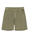 Aspesi Linen Bermuda Shorts In Green