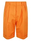 Aspesi Classic Bermuda Trousers In Orange