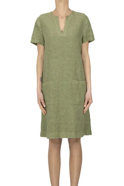 Aspesi Linen Dress In Green