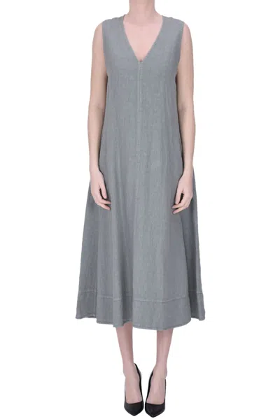 Aspesi Linen Dress In Light Grey