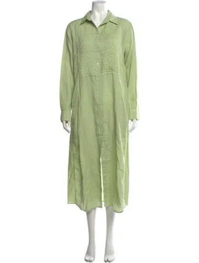 Pre-owned Aspesi Linen Long Dress In Green