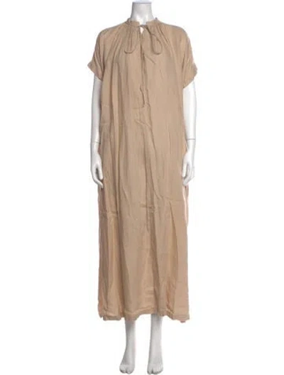 Pre-owned Aspesi Linen Long Dress In Neutrals