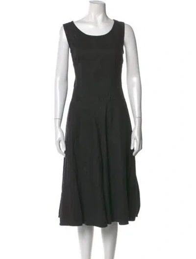 Pre-owned Aspesi Linen Midi Length Dress In Green