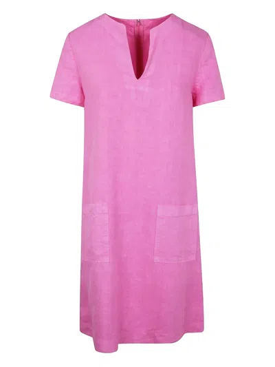 Aspesi Linen Mini Dress In Pink