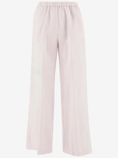 Aspesi Linen Pants In Pink