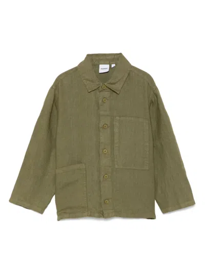 Aspesi Kids' Linen Shirt In Green