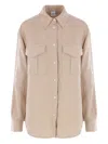 Aspesi Linen Shirt In Neutrals