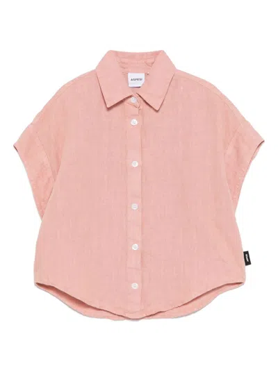 Aspesi Kids' Linen Shirt In Pink