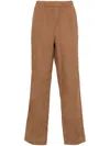 Aspesi Trousers Featuring Elastic Waistband And Wide Leg In Brown