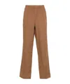 Aspesi Trousers Featuring Elastic Waistband And Wide Leg In Brown
